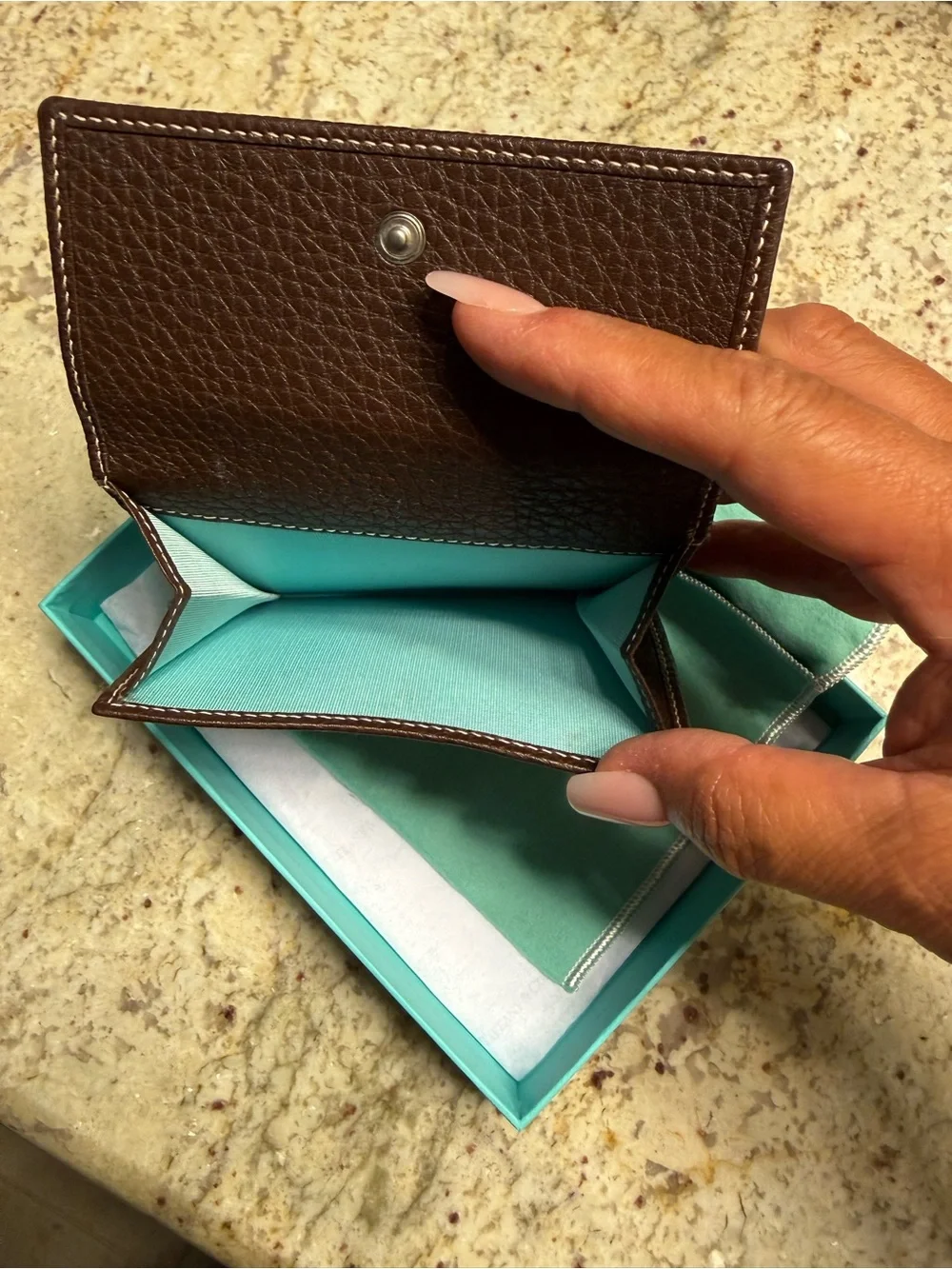 Tiffany & Co. Brown Leather Bifold Wallet